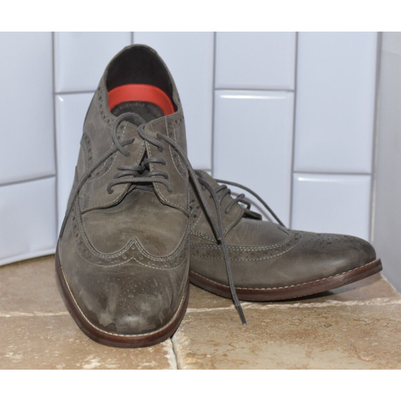 Men\'s Rockport Marshall Wing Tip Oxford Castlerock Grey Leather Size 9 main image 5